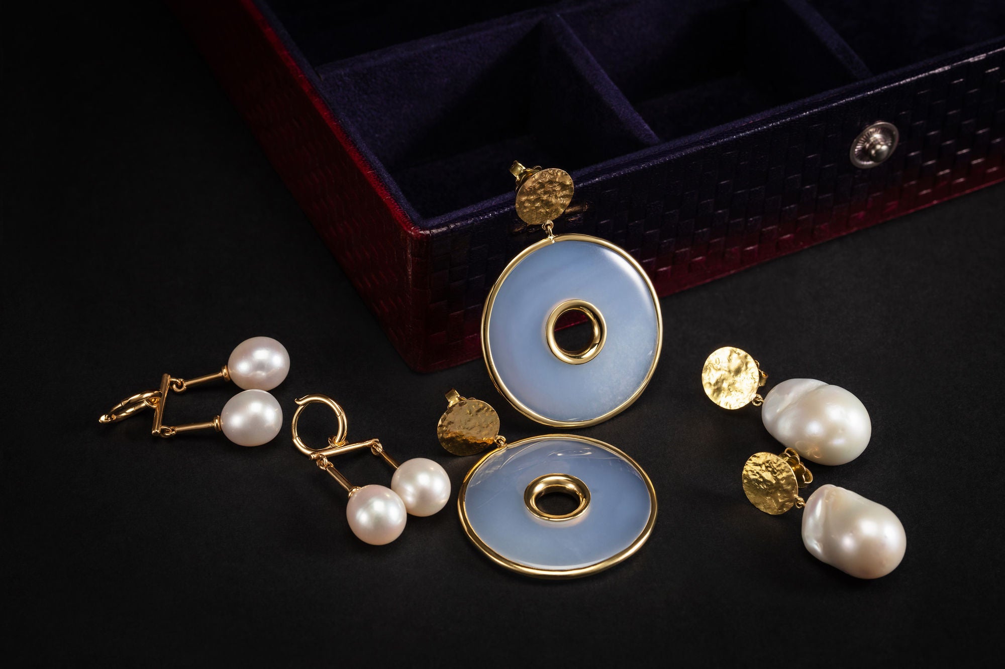 Dancing Pearl Drop 18K Gold Earrings