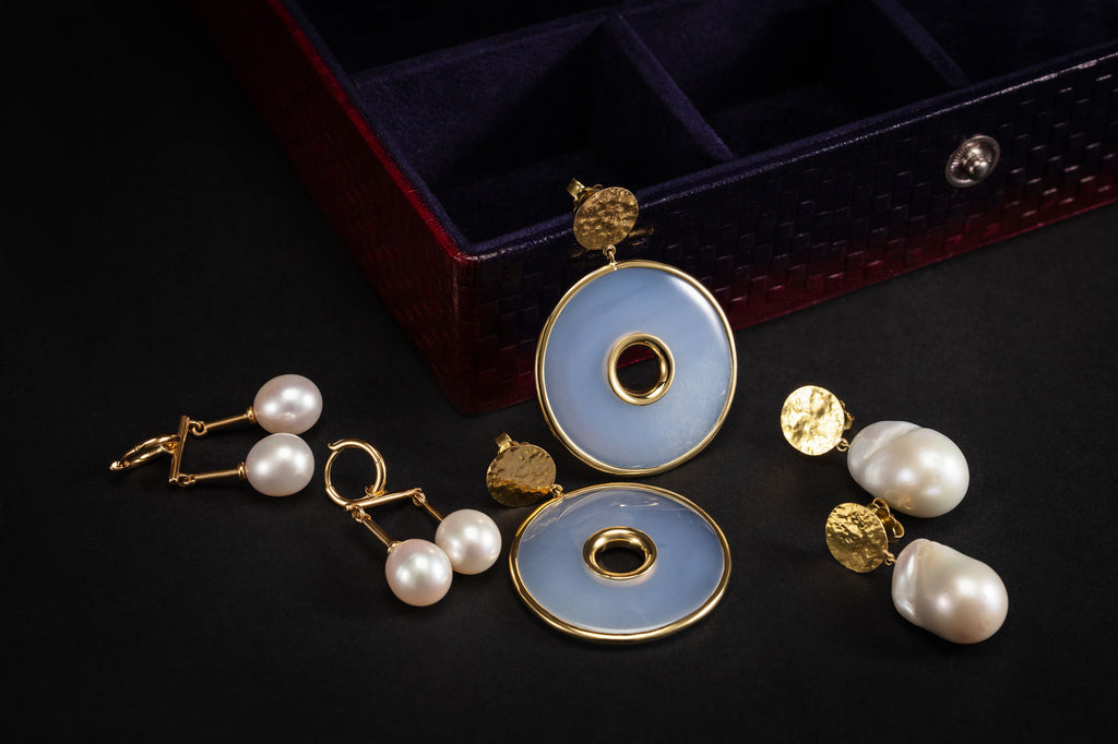 Dancing Pearl Drop 18K Gold Earrings