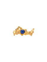 December Birthstone 18K Gold Ring w. Lapis-lazuli & Sapphires