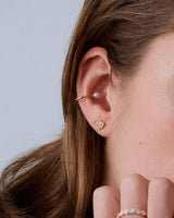 Double Arrow Pavé 14k Gold Studs w. Diamonds