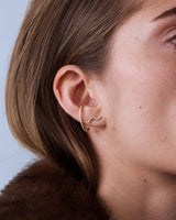 Wave Pavé 14k Whitegold Studs w. Diamonds