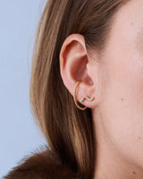 Wave Pavé 14k Whitegold Studs w. Diamonds