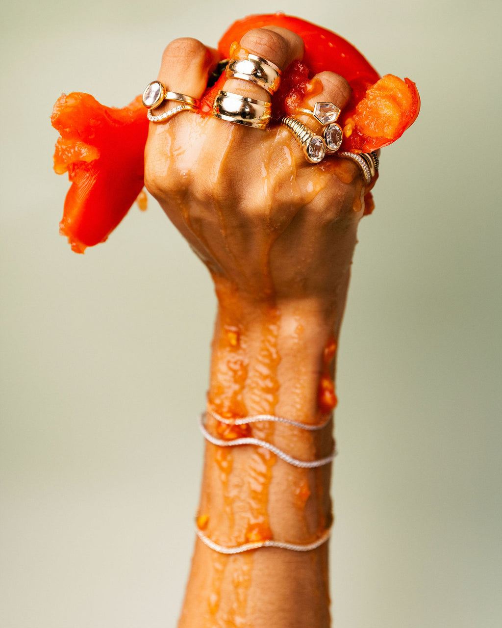 Twisted Sister 14K Gold Ring w. Topaz