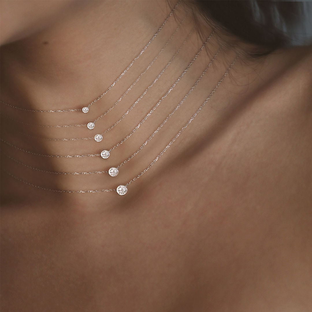 Punkt 18K Roségold Halskette w. Diamant