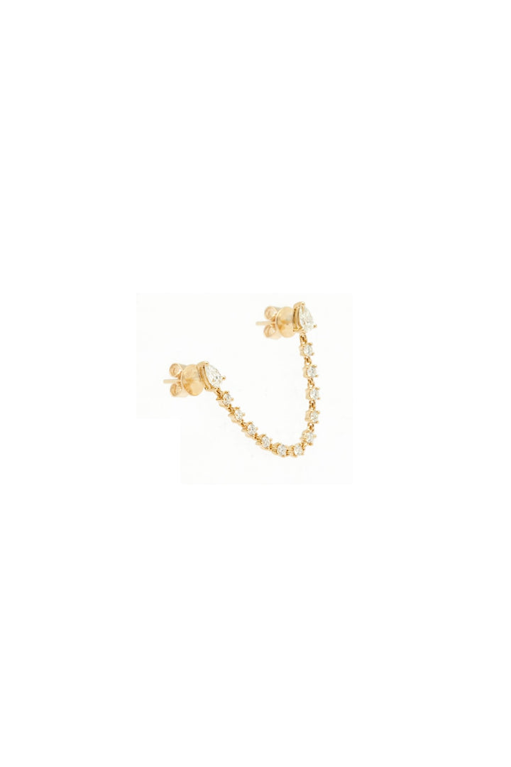 Double Pear Loop 18K Gold Earring