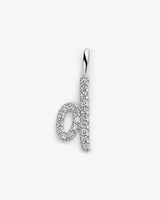Initial D 14k Whitegold Necklace w. Lab-Grown Diamonds