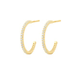 Mini 14mm Gold Vermeil Hoops w. Zirconia