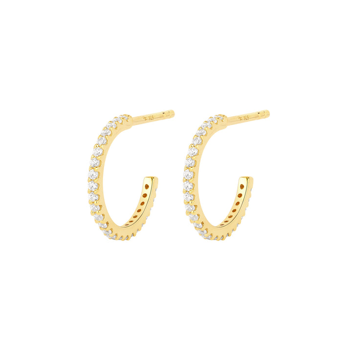 Mini 12mm Gold Vermeil Hoops w. Zirkonia