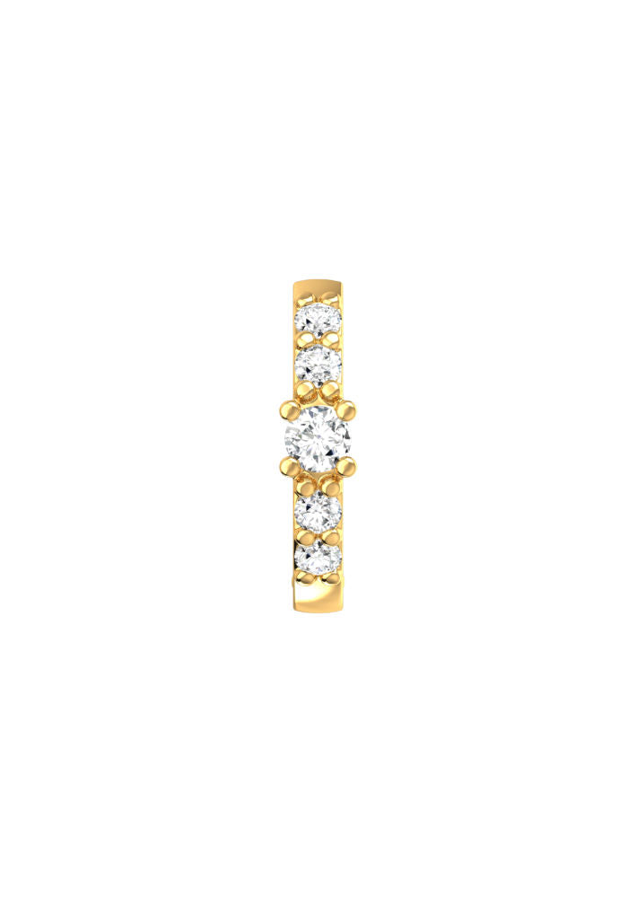 One Pave 18K Gold Hoop w. Lab-Grown Diamond