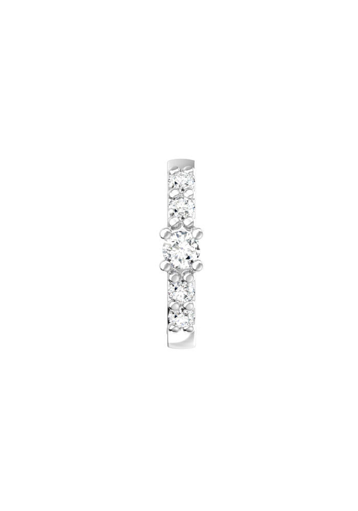 One Pave 18K Whitegold Hoop w. Lab-Grown Diamond