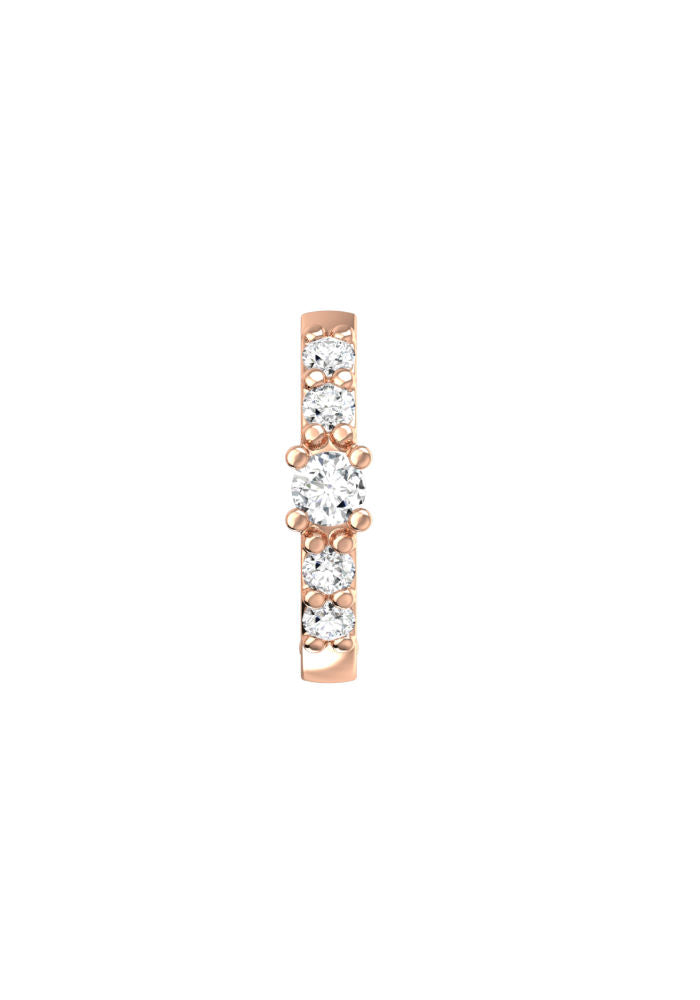 One Pave 18K Rosegold Hoop w. Lab-Grown Diamond