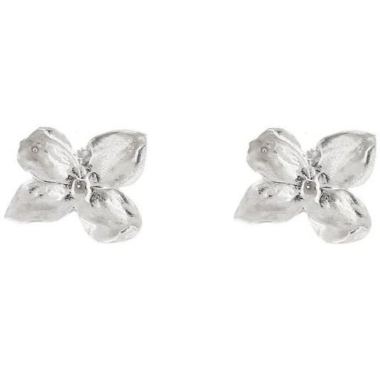 Lilac Flower Silver Earrings