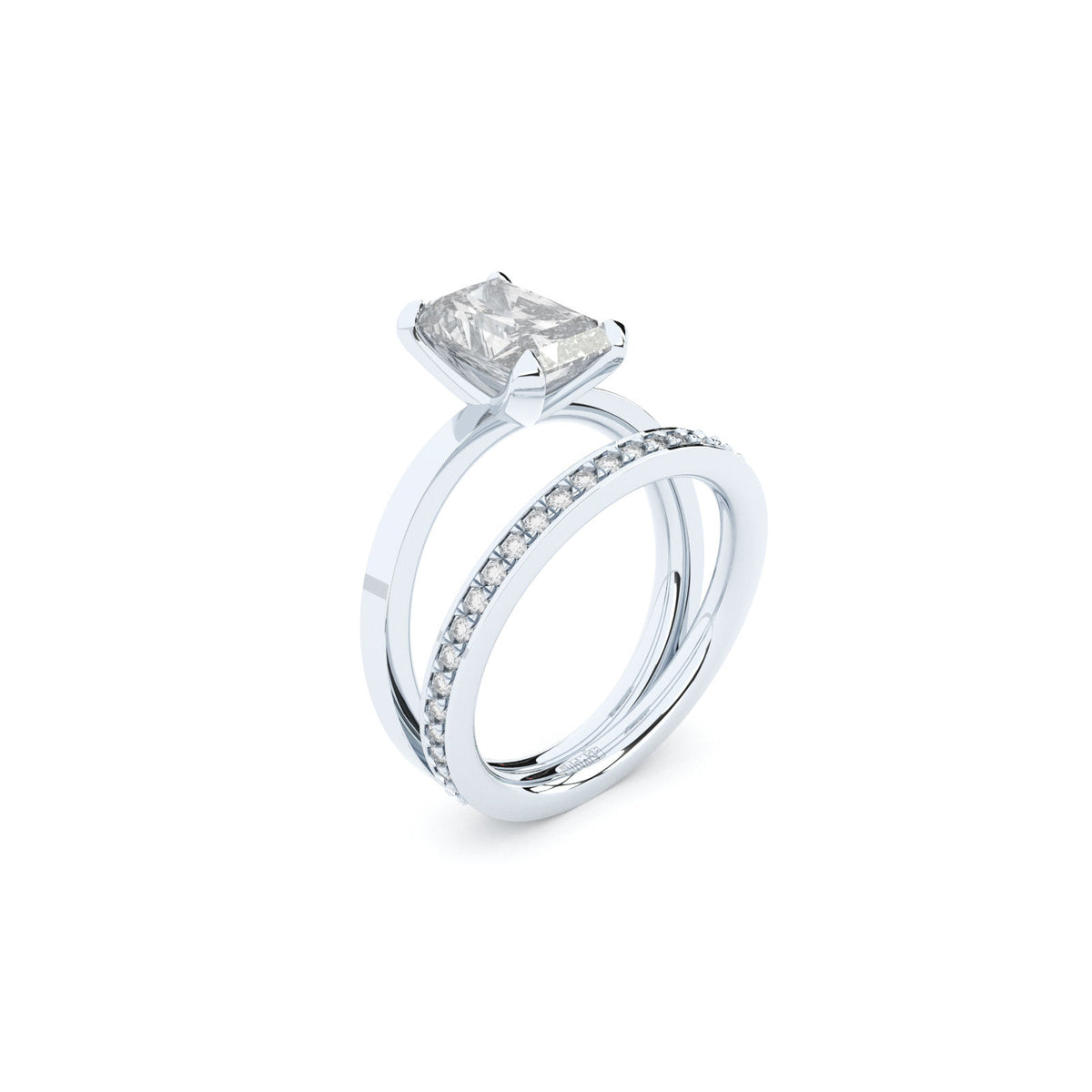Reflektion 18K Hvidguld Ring m. Lab-Grown Diamanter