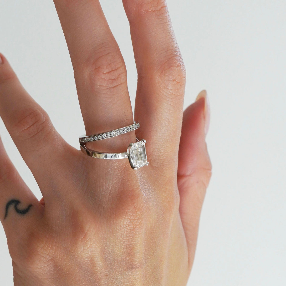 Reflektion 18K Hvidguld Ring m. Lab-Grown Diamanter