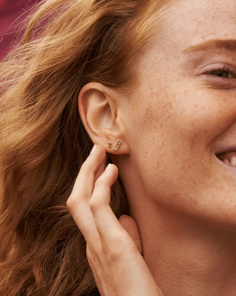 Facet Bar 14K Whitegold Studs