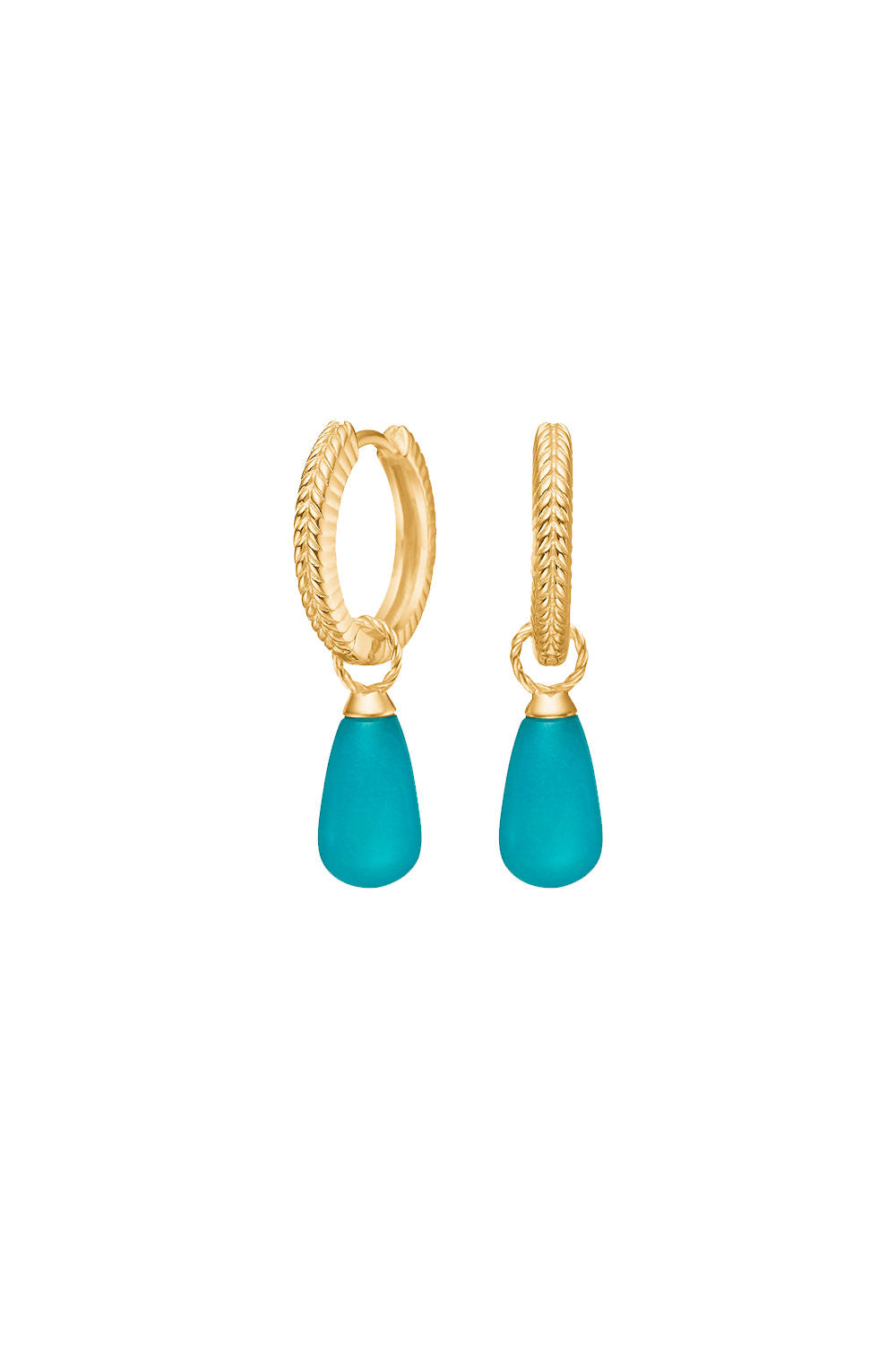 Tessa Gold Plated Earrings w. Amazonites