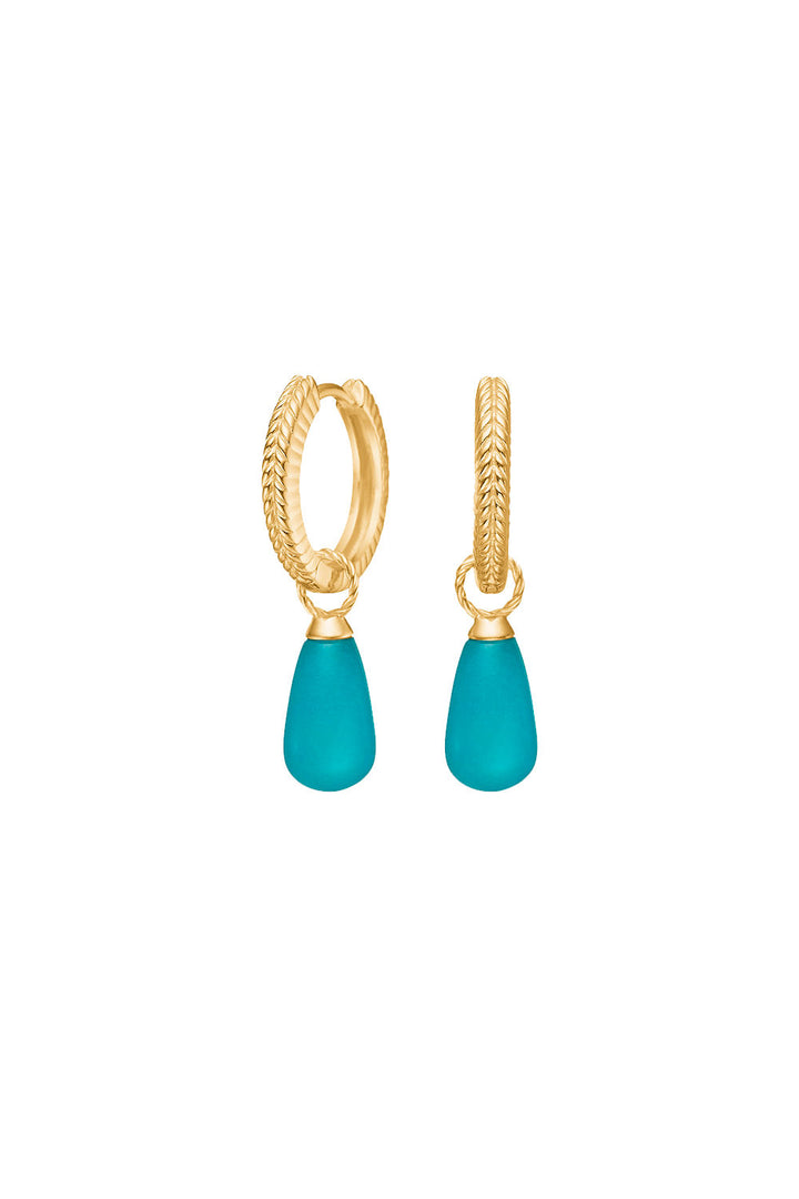 Tessa Gold Plated Earrings w. Amazonite
