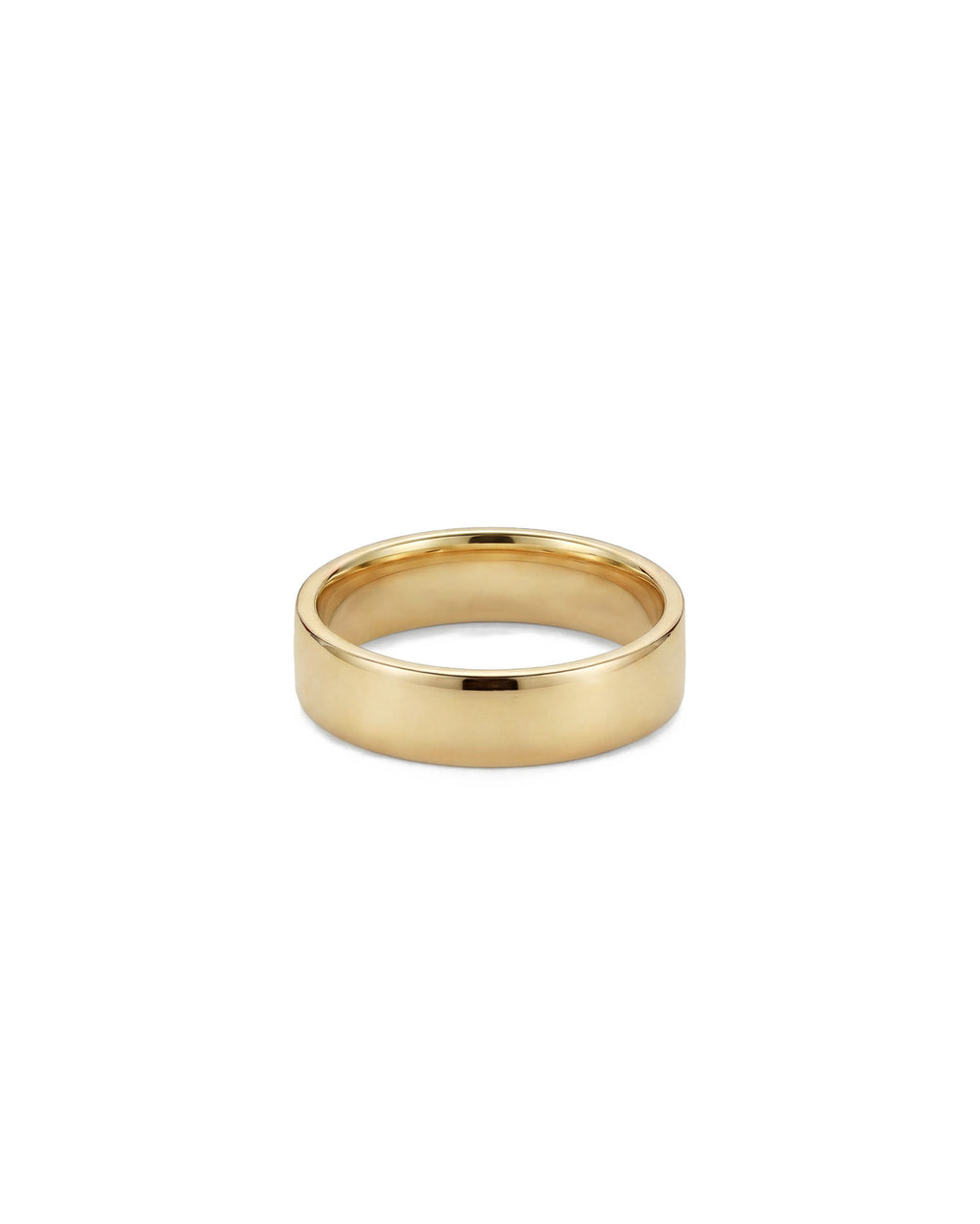 Flat 14K or 18K Gold or Whitegold 6mm Band Ring