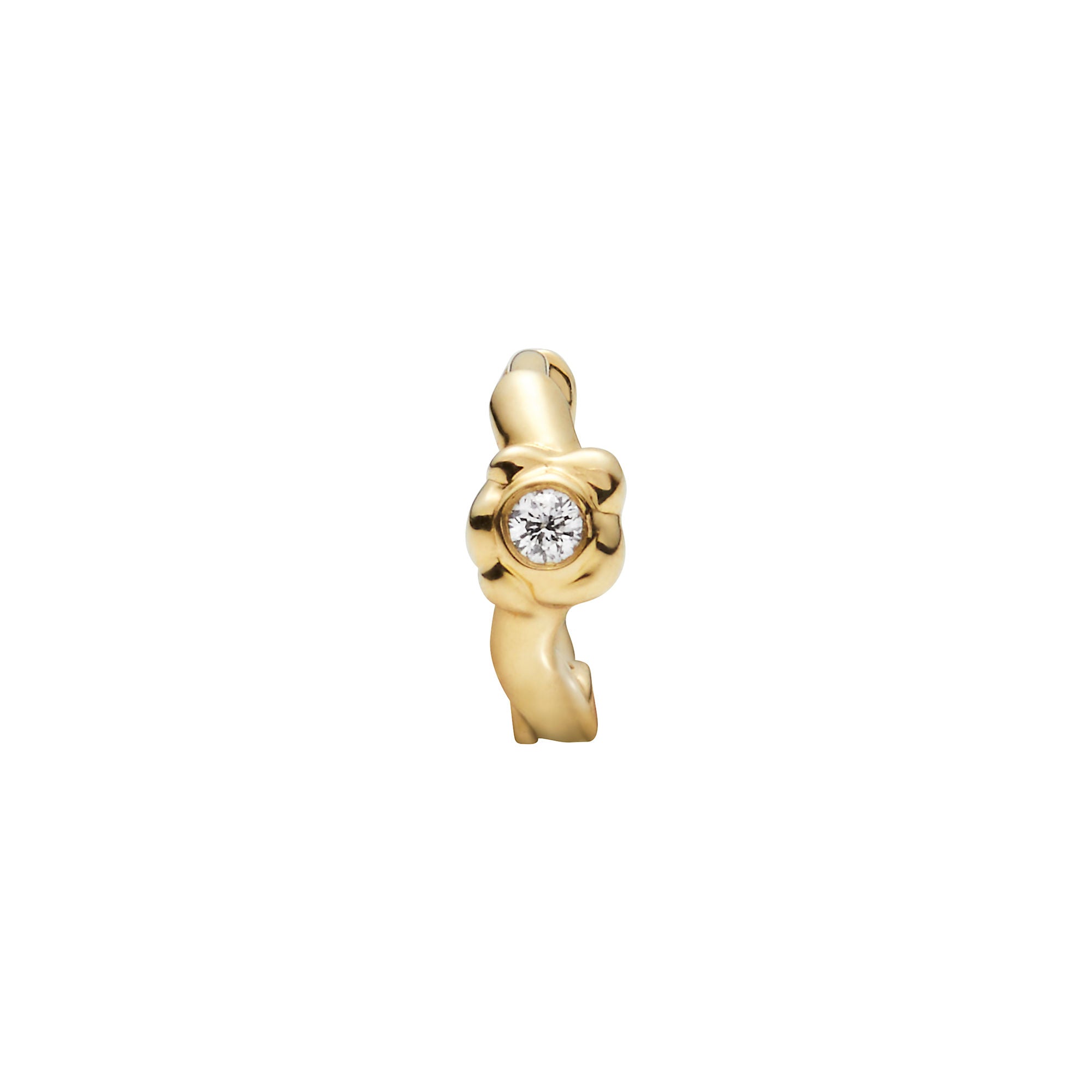 Flora 5 14K Gold Huggie w. Lab-Grown Diamond