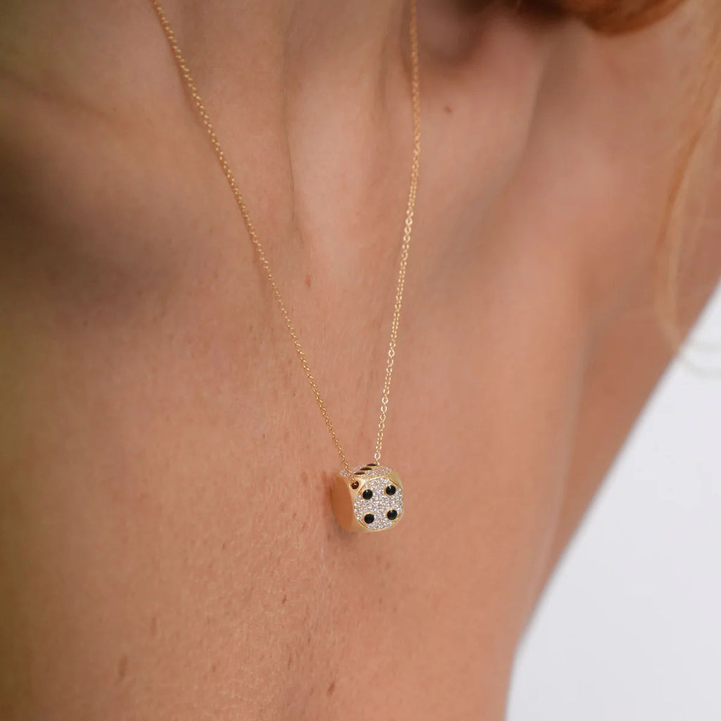 Mini Hasard 18K Gold Necklace w. Lab-Grown Diamonds