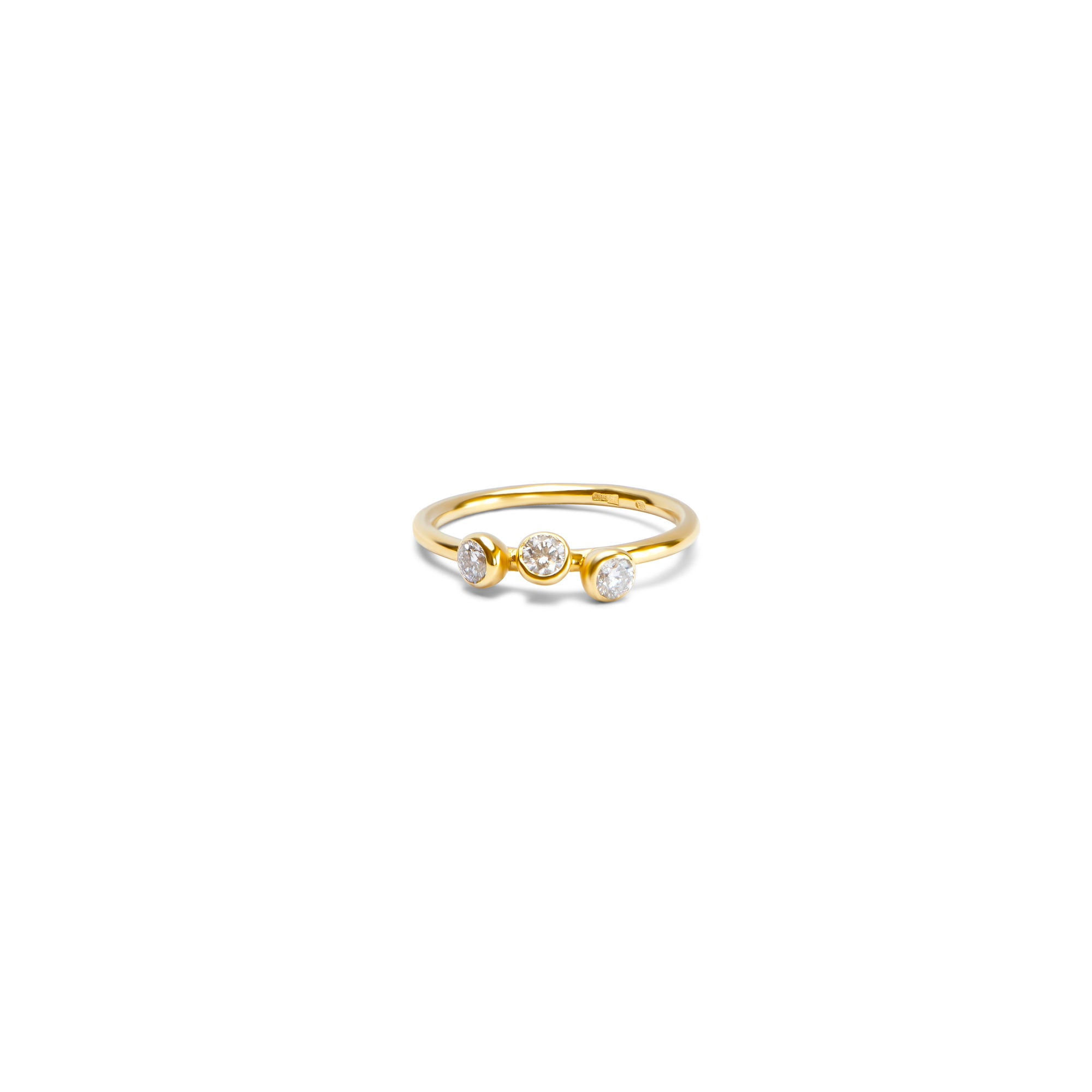 Universe 11 Golden 14K Gold, Whitegold or Rosegold Ring w. Diamonds