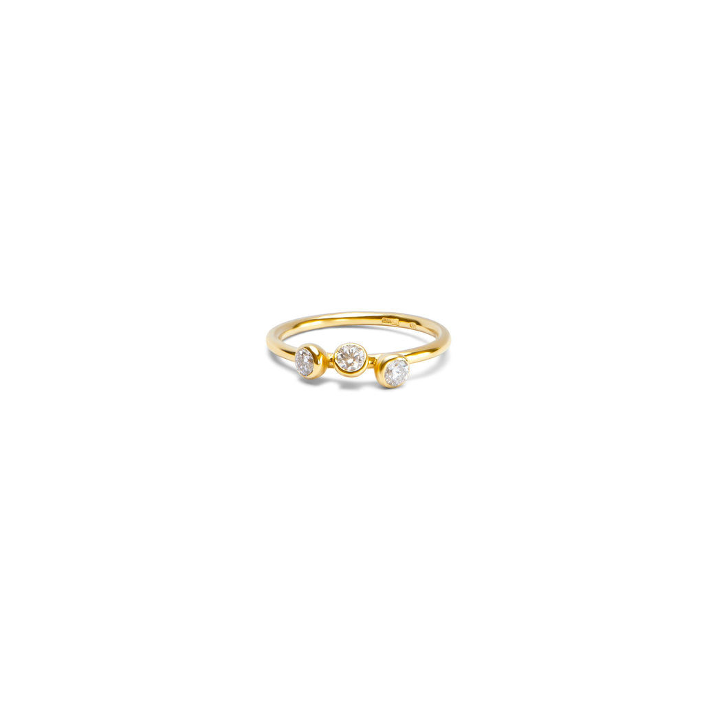 Universe 11 Golden 14K Gold, Whitegold or Rosegold Ring w. Diamonds