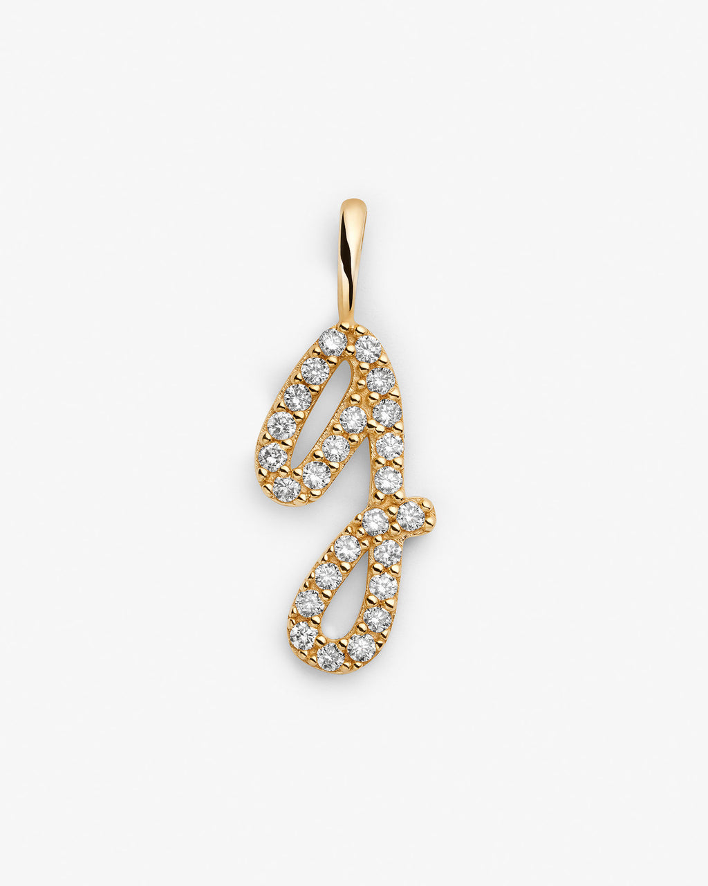 Initial G 14k Gold Necklace w. Lab-Grown Diamonds