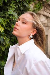 Verve White Rhodium on Brass Earrings