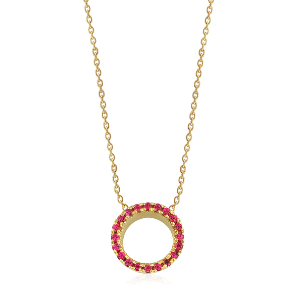 Claire 18K Gold Necklace w. Rubies