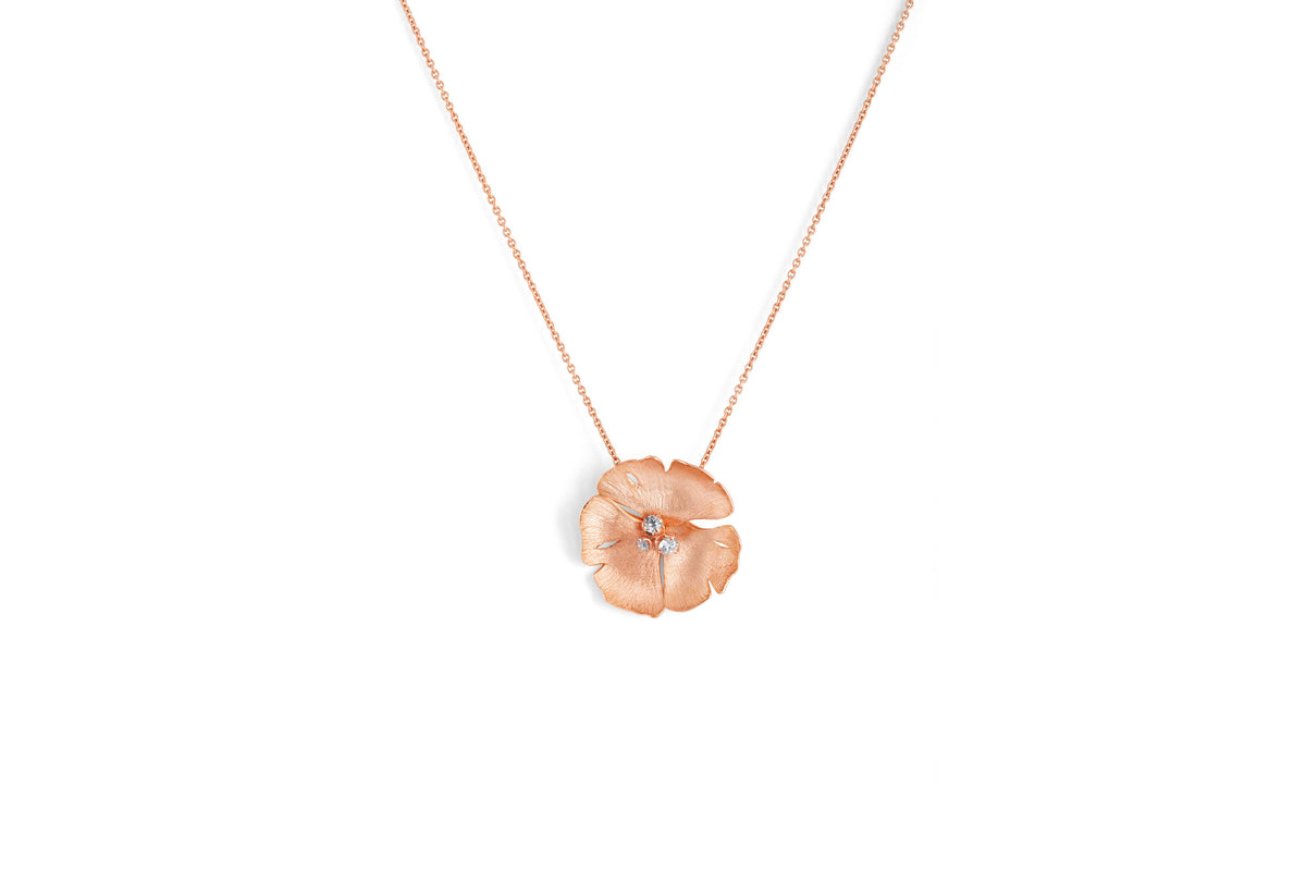 gingko pendentif face gm rose