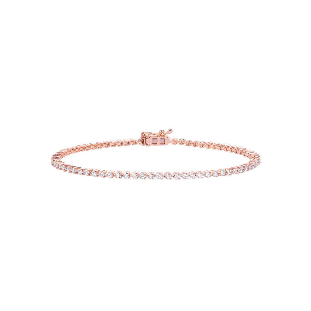 Grand Slam 18K Rose Gold Tennis Bracelet w. Diamonds