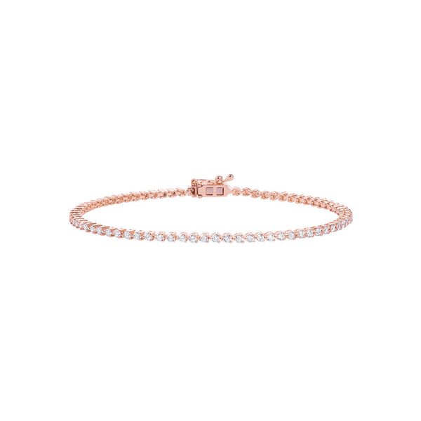 Grand Slam 18K Rose Gold Tennis Bracelet w. Diamonds