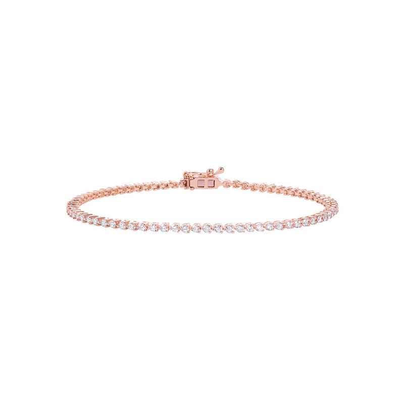 Grand Slam 18K Rose Gold Tennis Bracelet w. Diamonds