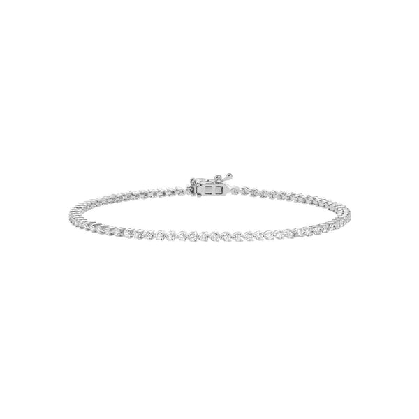 Grand Slam 18K White Gold Tennis Bracelet w. Diamonds