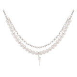 Bolt Sølv Halskæde m. Perle & Zirkon