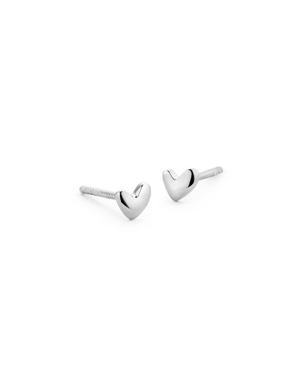 Heart 14K Whitegold Studs