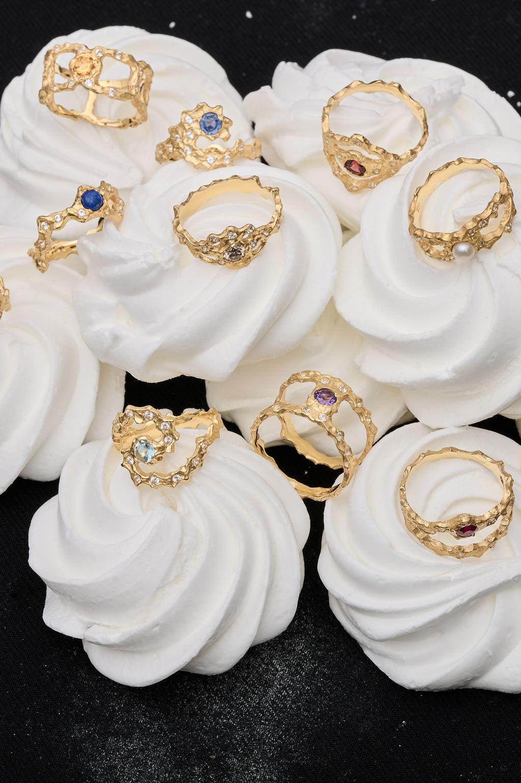 November Fødselssten 18K Guld Ring m. Citrin & Safirer