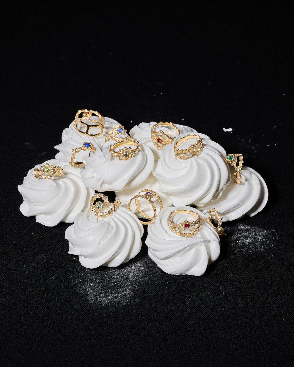 Juni Fødselssten 18K Guld Ring m. Perle & Safirer