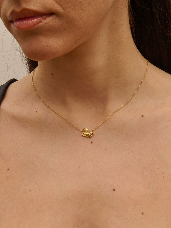 Aries 18K Gold Necklace w. Diamonds