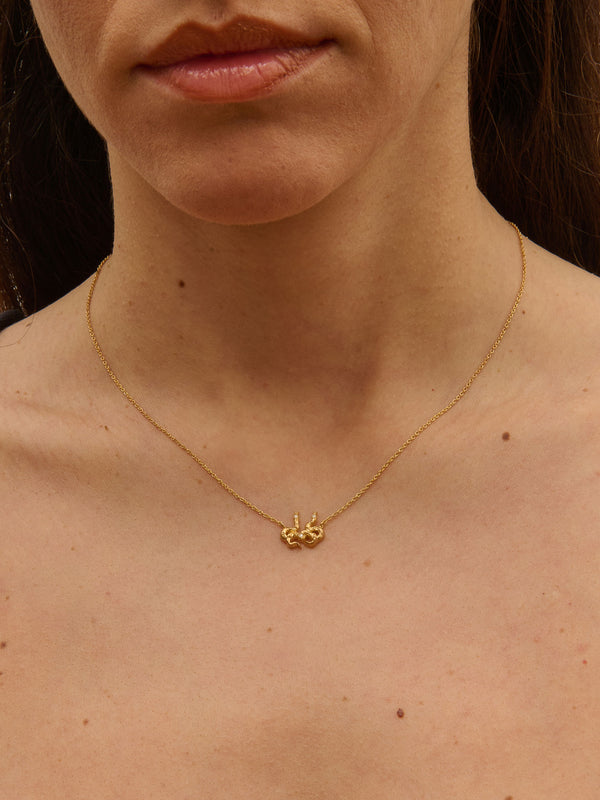 Gemini 18K Gold Necklace w. Diamonds