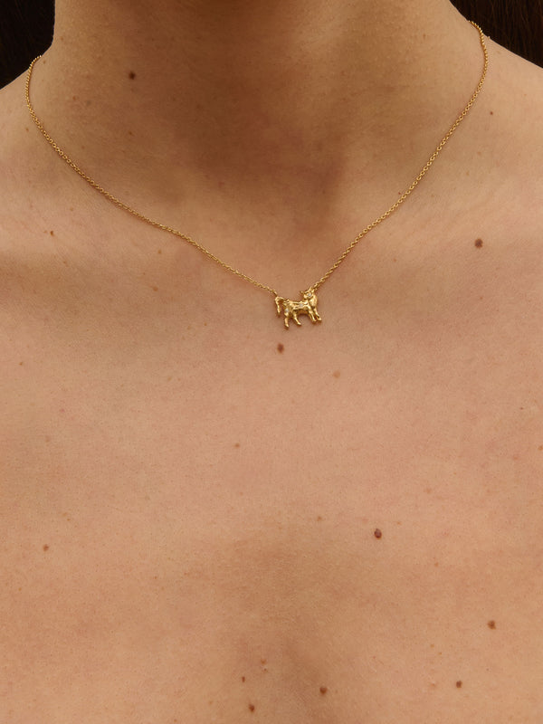 Taurus 18K Gold Necklace w. Diamonds