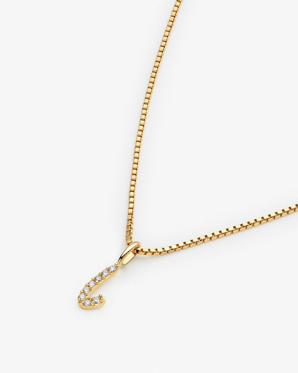Initial I 14k Gold Necklace w. Lab-Grown Diamonds