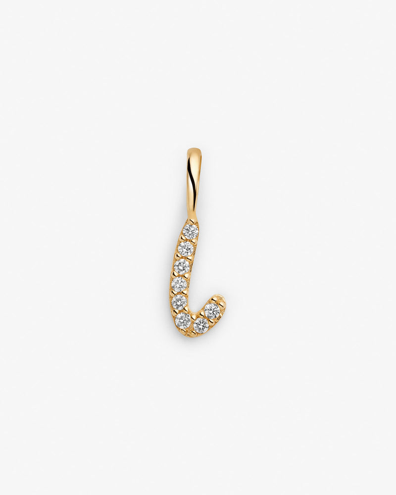 Initial I 14k Gold Necklace w. Lab-Grown Diamonds