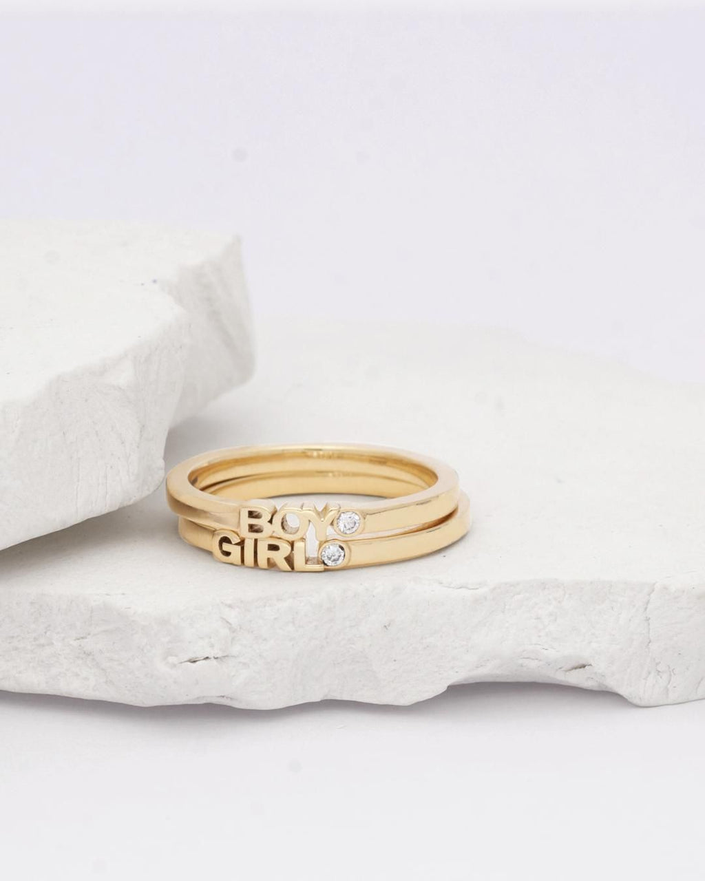 Becoming Boy 14K or 18K Rosegold Ring w. Lab-Grown Diamond