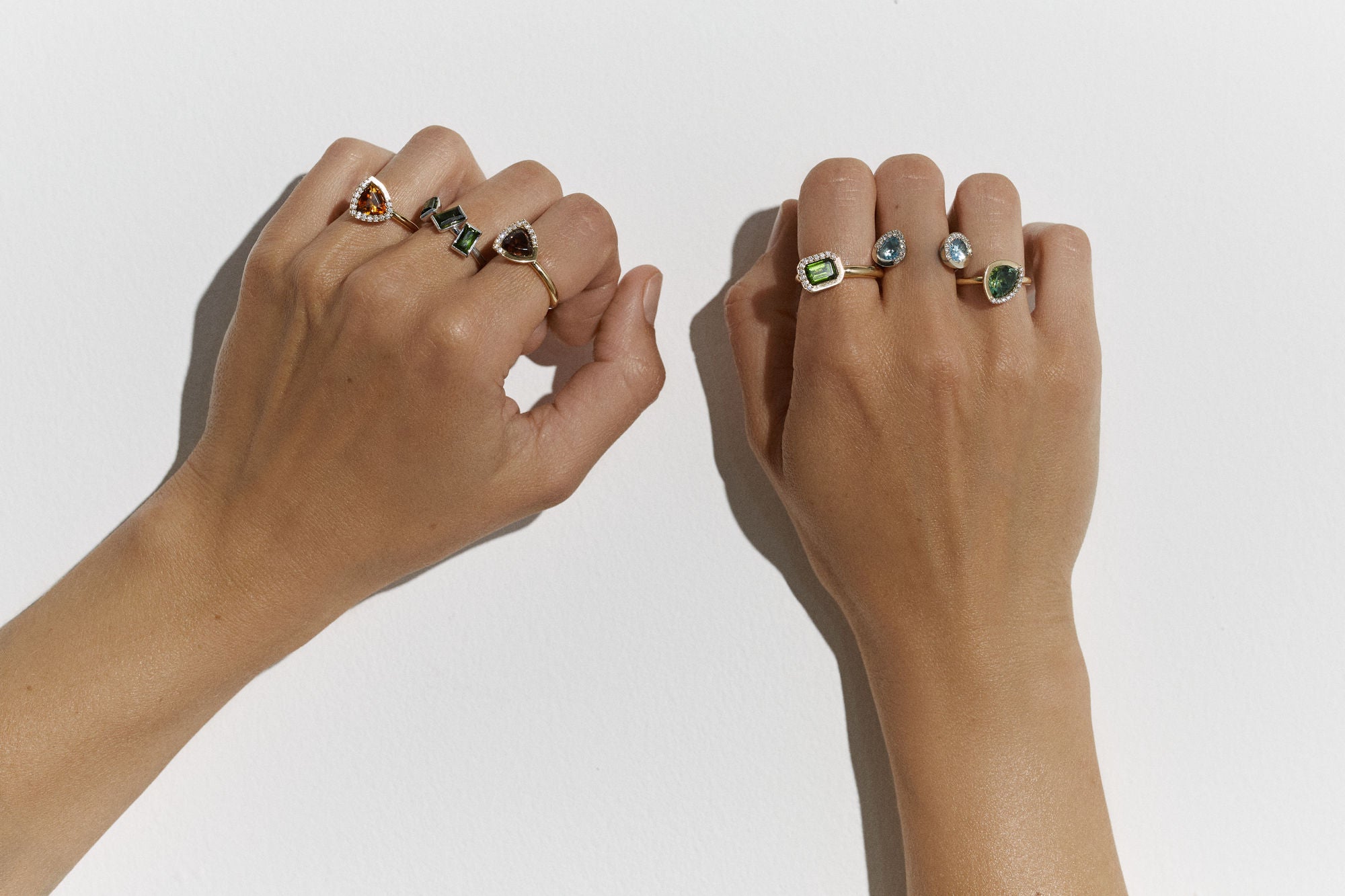 Bloom 6 18K Or 14K Gold, Whitegold or Rosegold Ring  w. Tourmaline & Diamonds