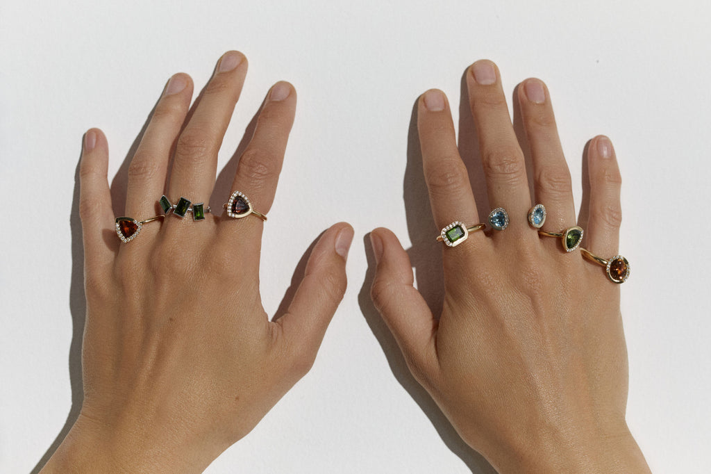 Bloom 2 18K eller 14K Guld, Hvidgulds eller Rosaguld Ring m. Turmalin & Diamanter