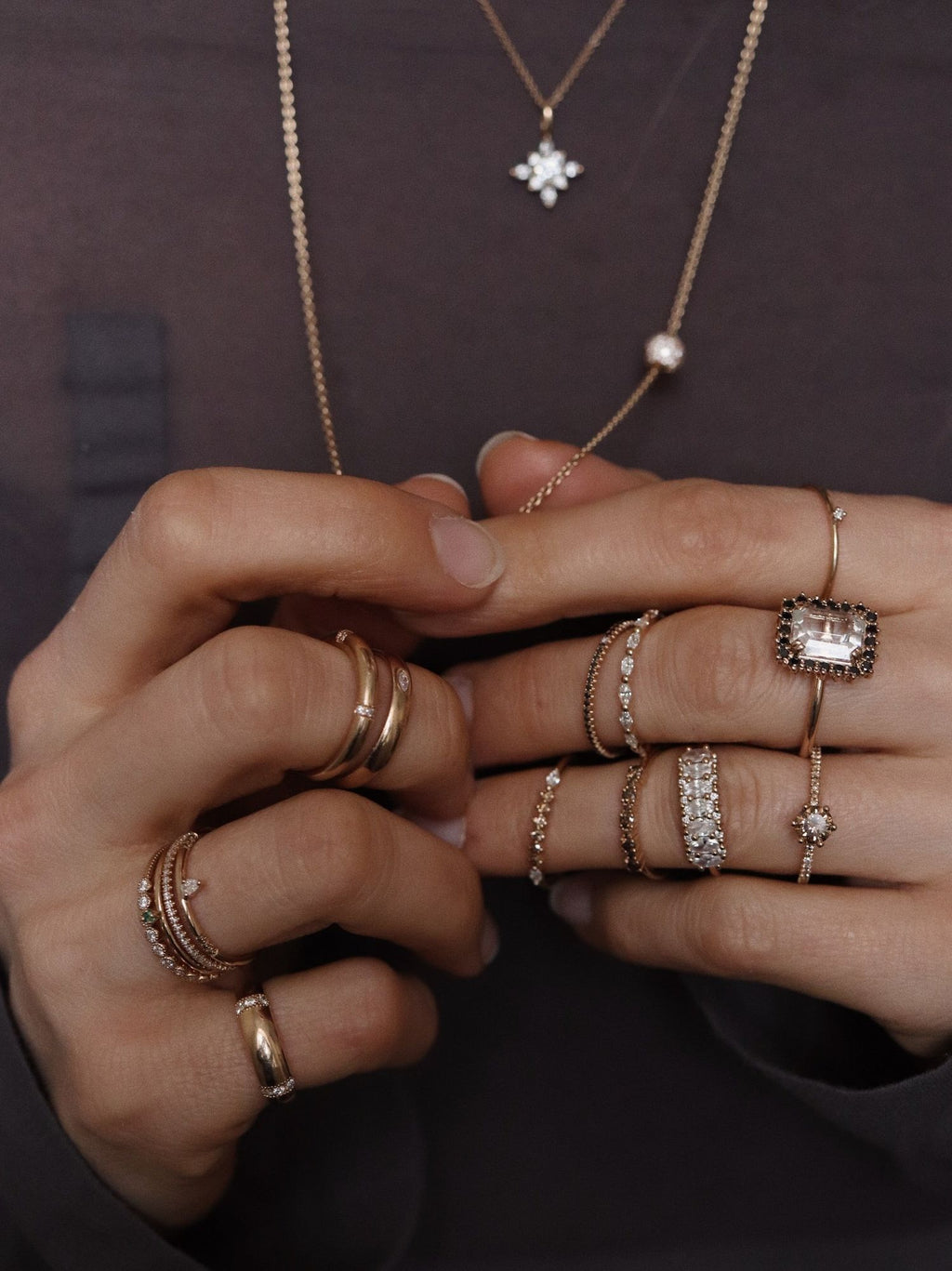 Nonna's Dome 18K Gold, Whitegold or Rosegold Ring w. Diamonds