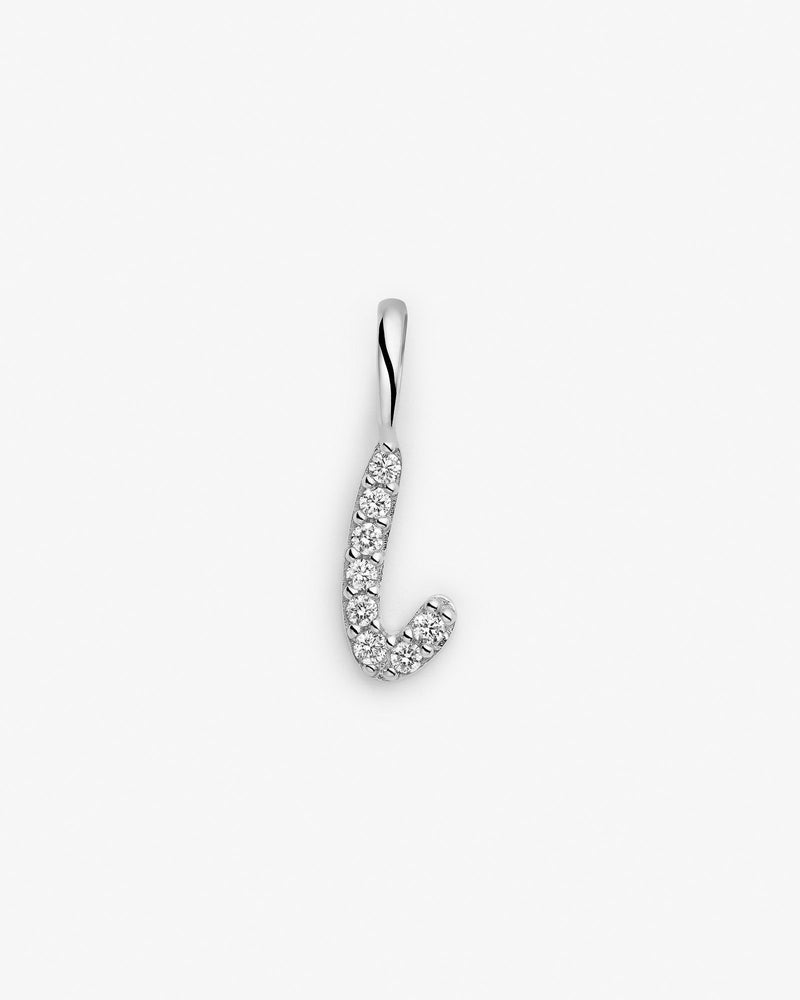 Initial I 14k Whitegold Necklace w. Lab-Grown Diamonds