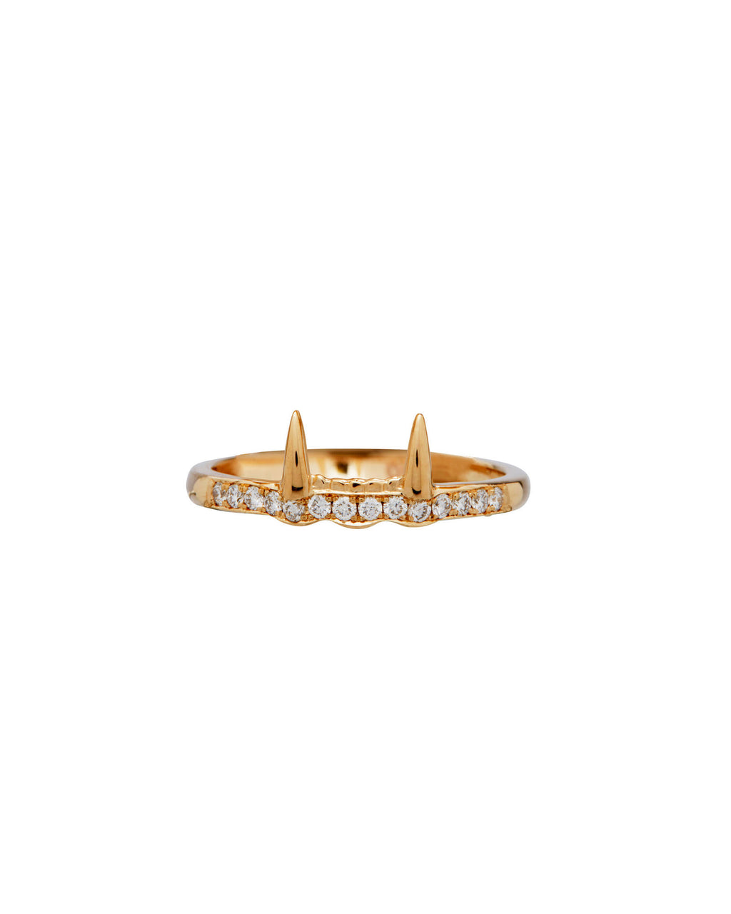 Jaw Lower 18K Gold Ring w. Lab-Grown Diamond