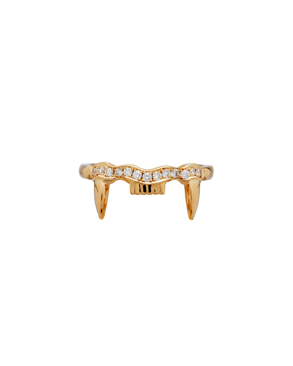 Jaw Upper 18K Gold Ring w. Lab-Grown Diamond